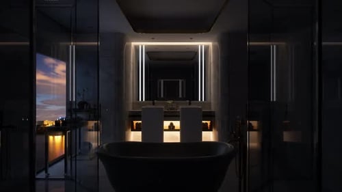 Luxury White Marble Bathroom Interior