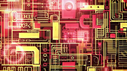 4k Hi-Tech Cyberpunk Animated Background Pattern Sci-fi Loop, Diagonal Motion With Parallax Effect