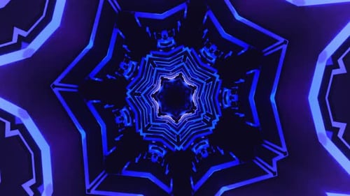 Blue geometric pattern glows in the dark