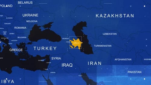 Digital World Map Zoom to Country Highlight