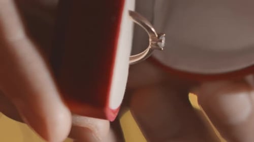 Close Up of Engagement Ring Reveal