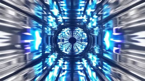 Futuristic SciFi Warp Speed Motion Tunnel Loop