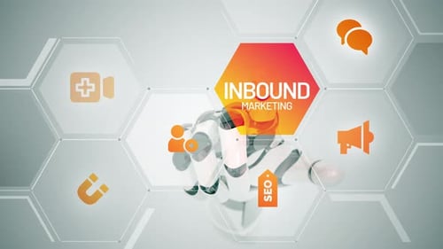 Animação de tela de toque de Inbound Marketing