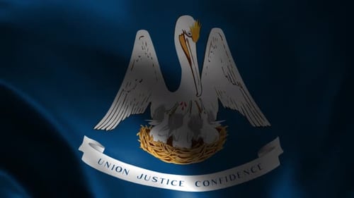 Louisiana State Flag Waving Animation Seamless Loop