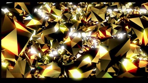Abstract Golden Geometric Shards Loop Background