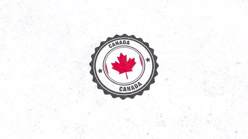 Grunge Canada Maple Leaf Stamp Animation