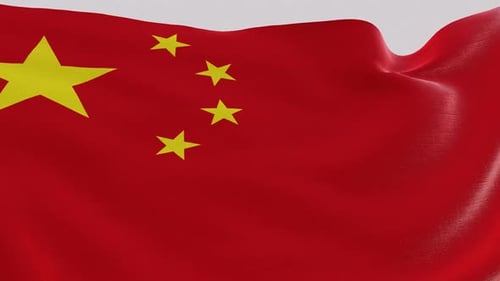 Realistic Waving China Flag Loop Animation