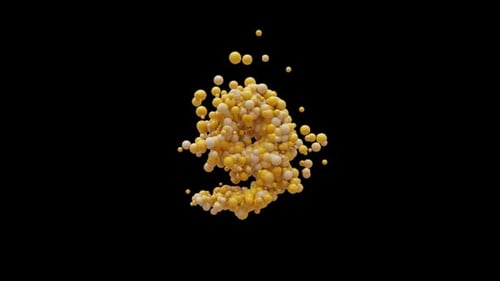 Abstract Yellow Sphere Particle Reveal Number Nine