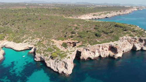 Shots on the most beautiful beach in Mallorca - Cala Varques. The amazingly clear, light blue water