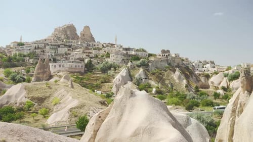 Uchisar Castle at Goreme Historical National Park in Cappadocia