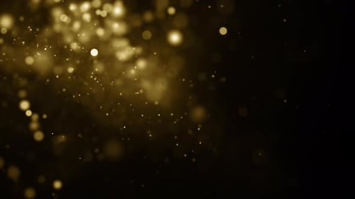 Golden Shimmering Particles and Bokeh Background Overlay