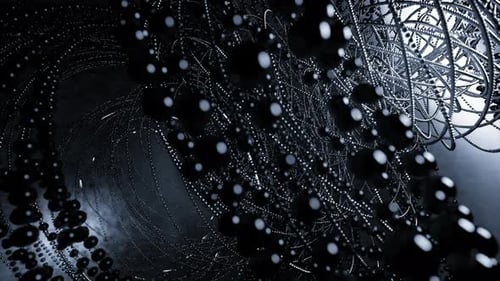 Dynamic Abstract Network of Interconnected Lines and Spheres Animation