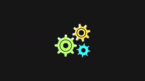 Animated Flat Design Gears Icon Rotation