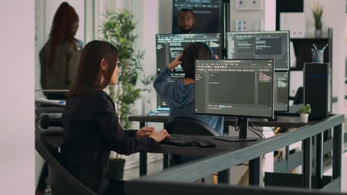 Asian System Engineer Trying to Find Html Script and Code to Program Cloud Computing