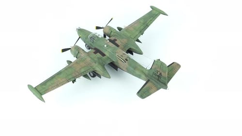 Assembly Model Of The American Attack Aircraft A 26 Invader Top View.