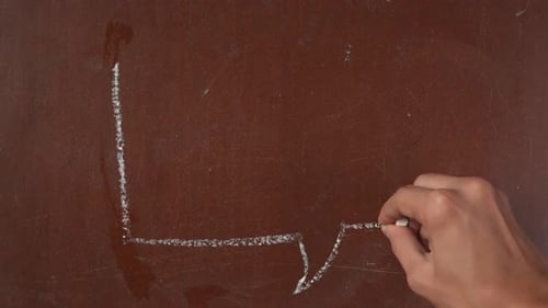 Hand Drawing Chalk Speech Bubble on Surface