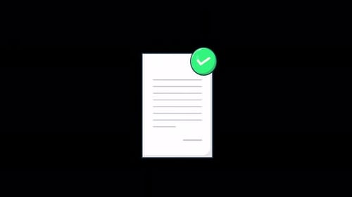 Animated Verified Document Concept Video - Transparent