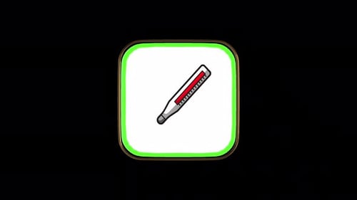 Animated Sketchy Thermometer Icon for Medical Health Content