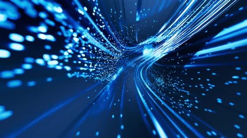 Triangle technology grid tunnel and flowing particles