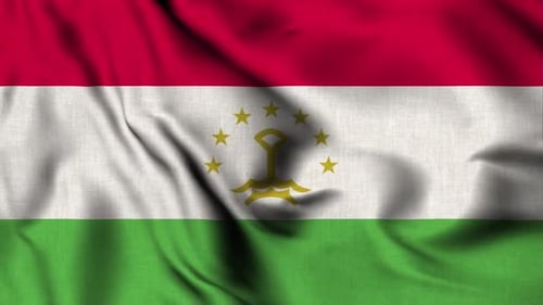 Realistic Waving Flag of Tajikistan Animation