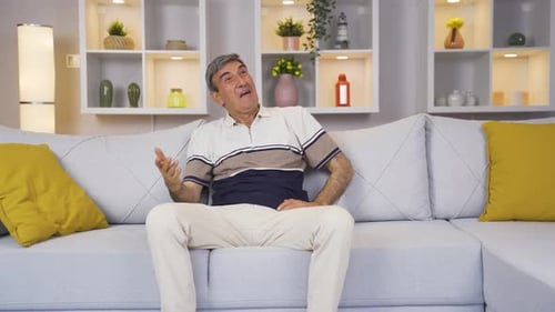 Old man in love is feeling happy.