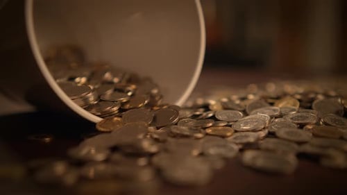 Cash Coins Savings Money Currency Finance and Economy Background