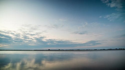 Rays of the Sun Shine Through Clouds Over Black Sea