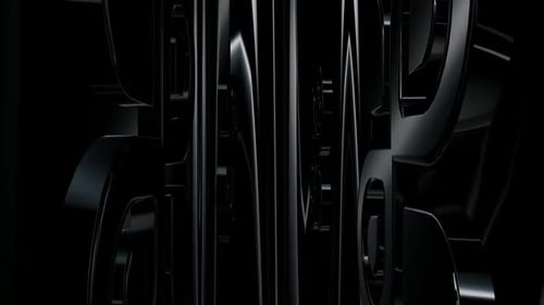 Animated Black Glossy Geometric Shapes Dynamic Abstract Pattern