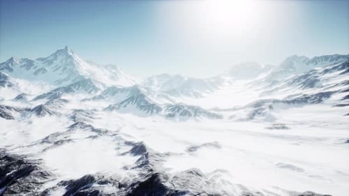 Snow Covered Beautiful Mountain Peaks