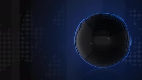 Globe Round Animation Background Loop 4K
