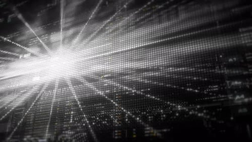 Futuristic Glowing Grid Digital Data Background