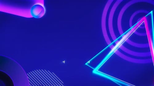 Futuristic Neon Abstract Geometric Shapes Logo Reveal