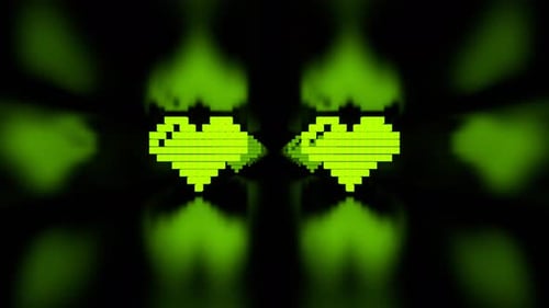Light Green And Pink Endless Corridor With Neon Strobe Hearts Background Vj Loop In 4K
