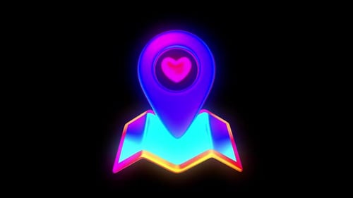 Psychedelic Location Pin 3D Animation