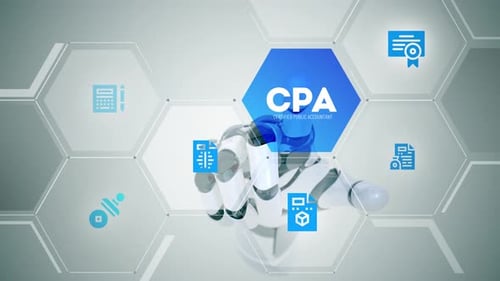 CPA Certified Public Accountant touchscreen animation