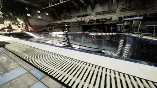 An Abandoned Swimming Pool in a Vacant Building