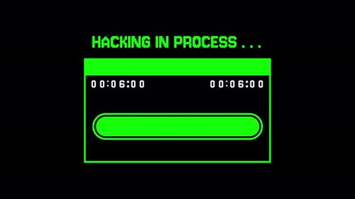 Technischer Animationsfilm zum Hacken im Gange