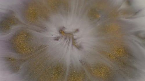 Abstract Gold Dust Spreading in Liquid Background