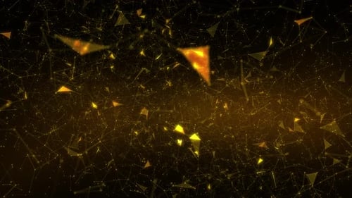 Abstract Golden Plexus Animated Network Background