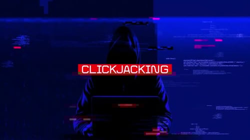 Clickjacking na tela de fundo de hackeamento