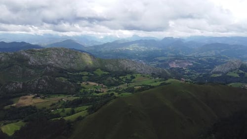 Breathless calm scenery northwest Asturias Spain aerial