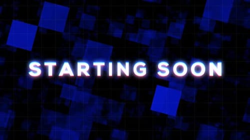 Futuristic Glitch Starting Soon Screen for Live Streams