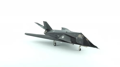Detailed Model of Stealth Fighter Jet Rotating