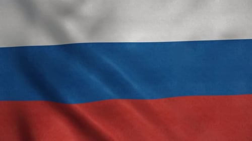 Realistic Waving Russian Flag Animation