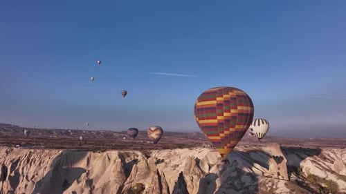 Sightseeing Balloons Floating In The Valley, Cappadocia