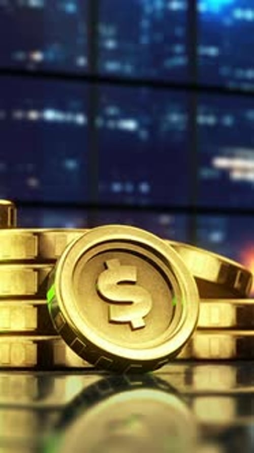 Gold Coins Growth Arrow Up Investment Loop
