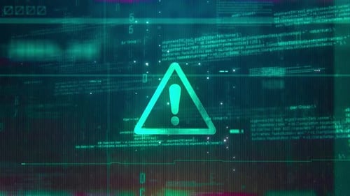 Digital Warning Message: Futuristic Code Interface