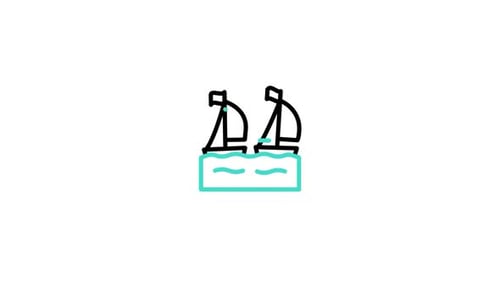Two Sailboats Icon Animation Minimalist Style