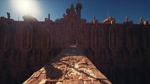 Old Stone Fortress Illuminated By Warm Sunlight and Elaborate Textures