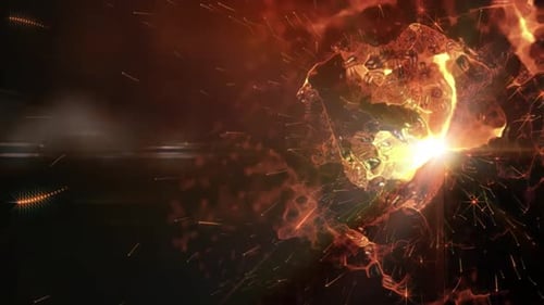 Red And Orange Glowing Particles Waving Animation Background